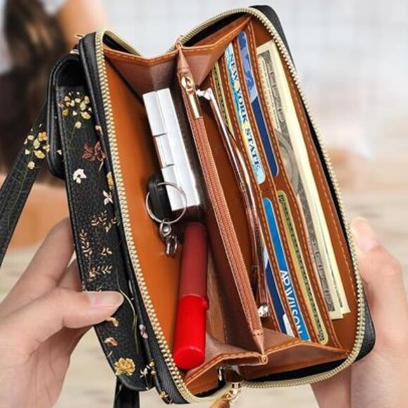 NEW Floral Crossbody Cell Phone Purse - Picture 2 of 5